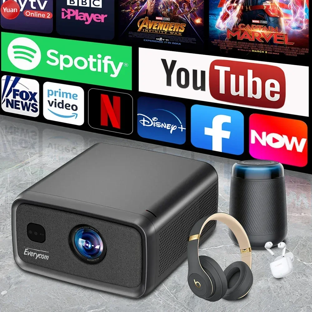 Фото 2800ANSI 350-дюймовый экран 4K видеопроектор Cubelite Max Android проектор светодиодный ЖК-проектор 4K видеопроектор для домашнего кинотеатра 4K №2