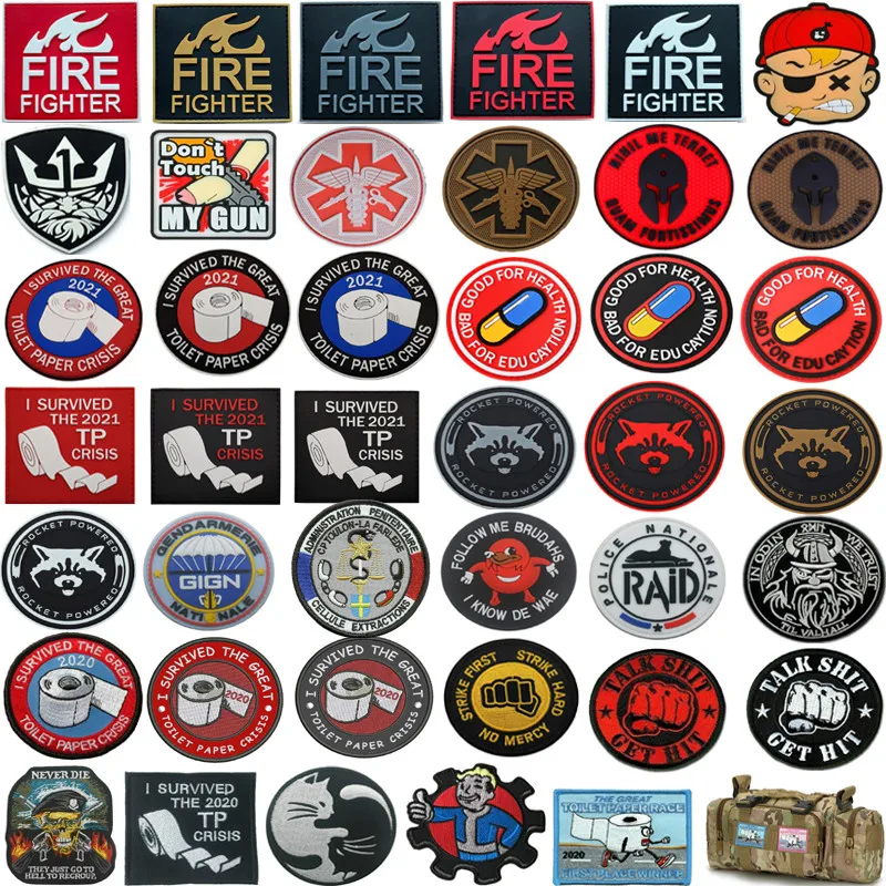 

I SURVIVED THE GREAT 2021 PVC Patches CRISIS 2020 Badges Embroidered Hook Loop Patch Clothes Accessories Armbands for Caps Hat