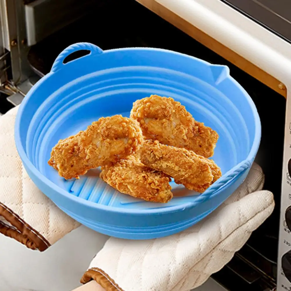 

Durable Foldable Easy to Clean Roasting Pizza Chicken Fryer Liner Pad Household Grill Gadget Round Baking Pan for Bakery