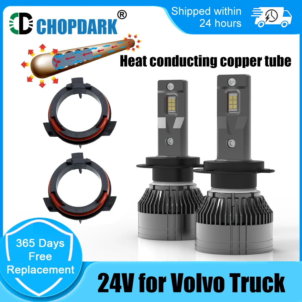 

LED H7 24V фары лампы и базы фиксаторы для Volvo грузовик Корея автобус CSP 3570 чипы 24000Lm 110W 6500K тепловой медь 2шт