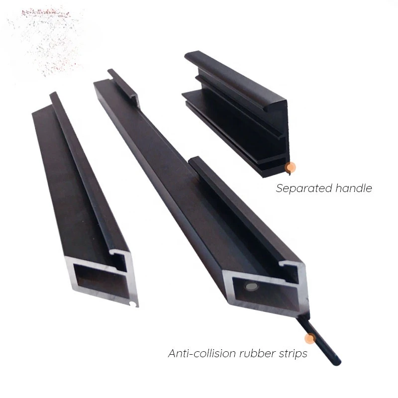 

Aluminum frame profile with separated handle for minimalist kitchen custom glass door furniture