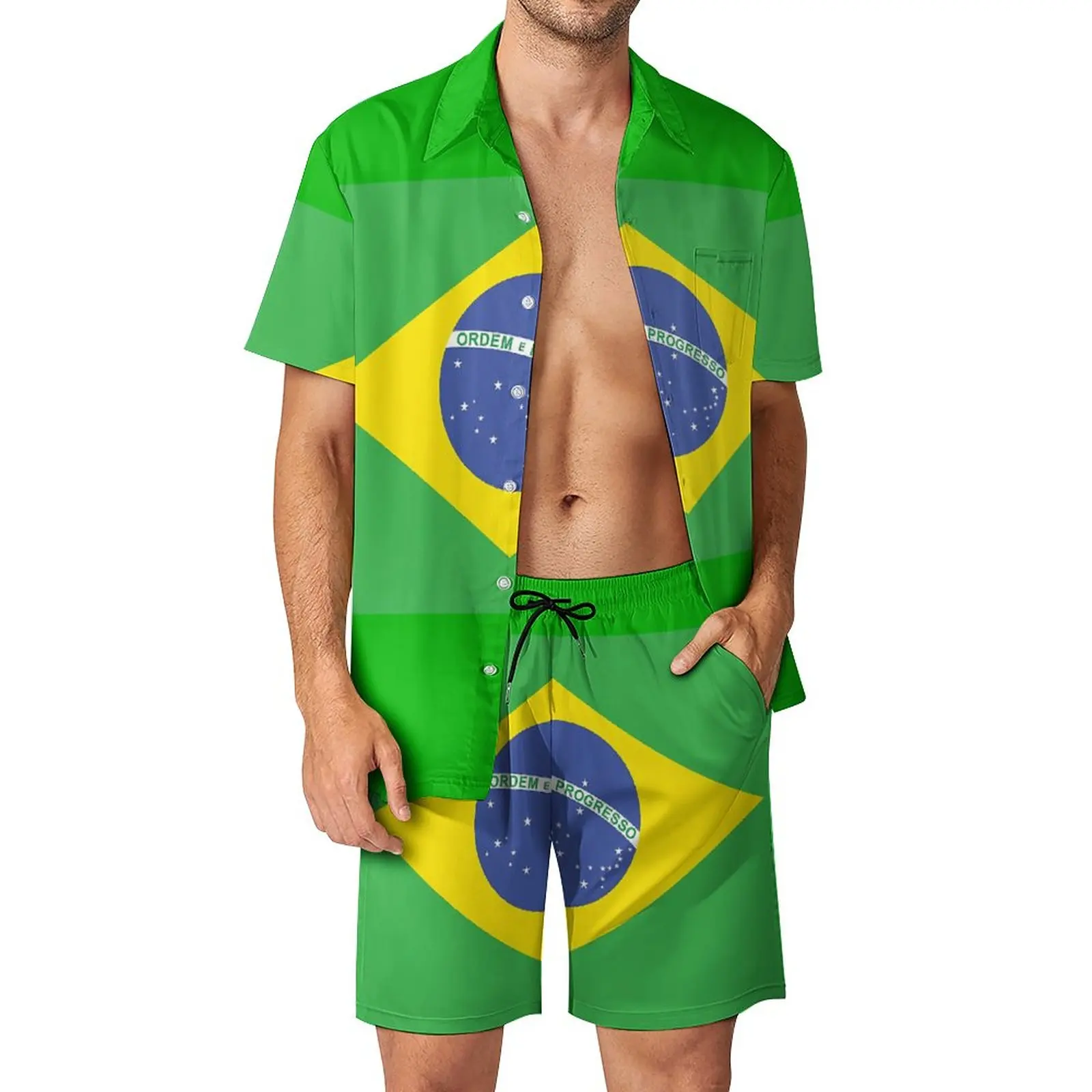 

Men's Beach Suit BRAZIL BRAZILIAN FLAG FLAG OF BRAZIL PURE & 2 Pieces Suit High Grade Going Out Cute