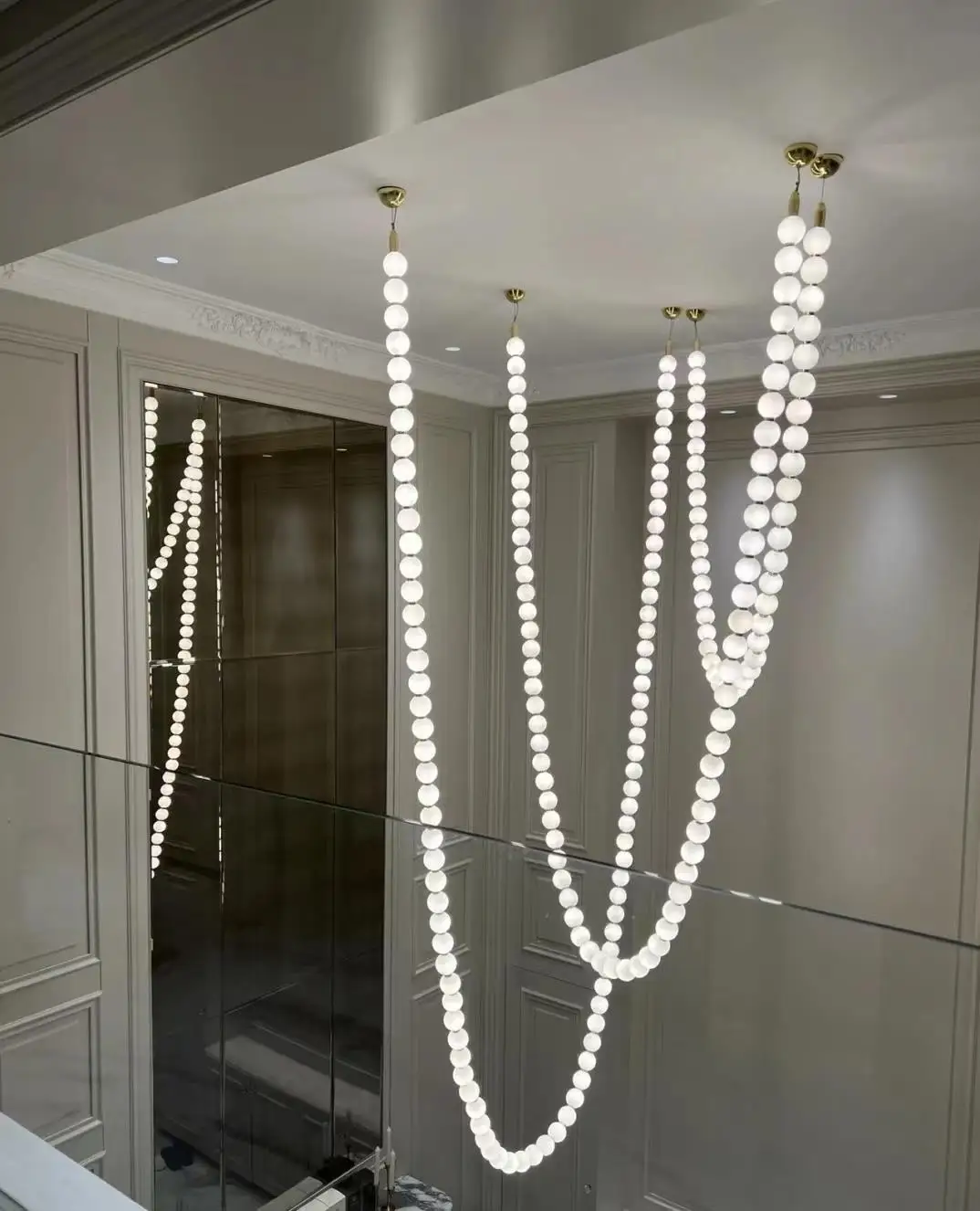 

LED Art Deco Glass Bubble Gold Chrome Lustre 2023 New Trend Pendant Light Chandelier Luminaire Hanging Lamp For Staircase Foyer