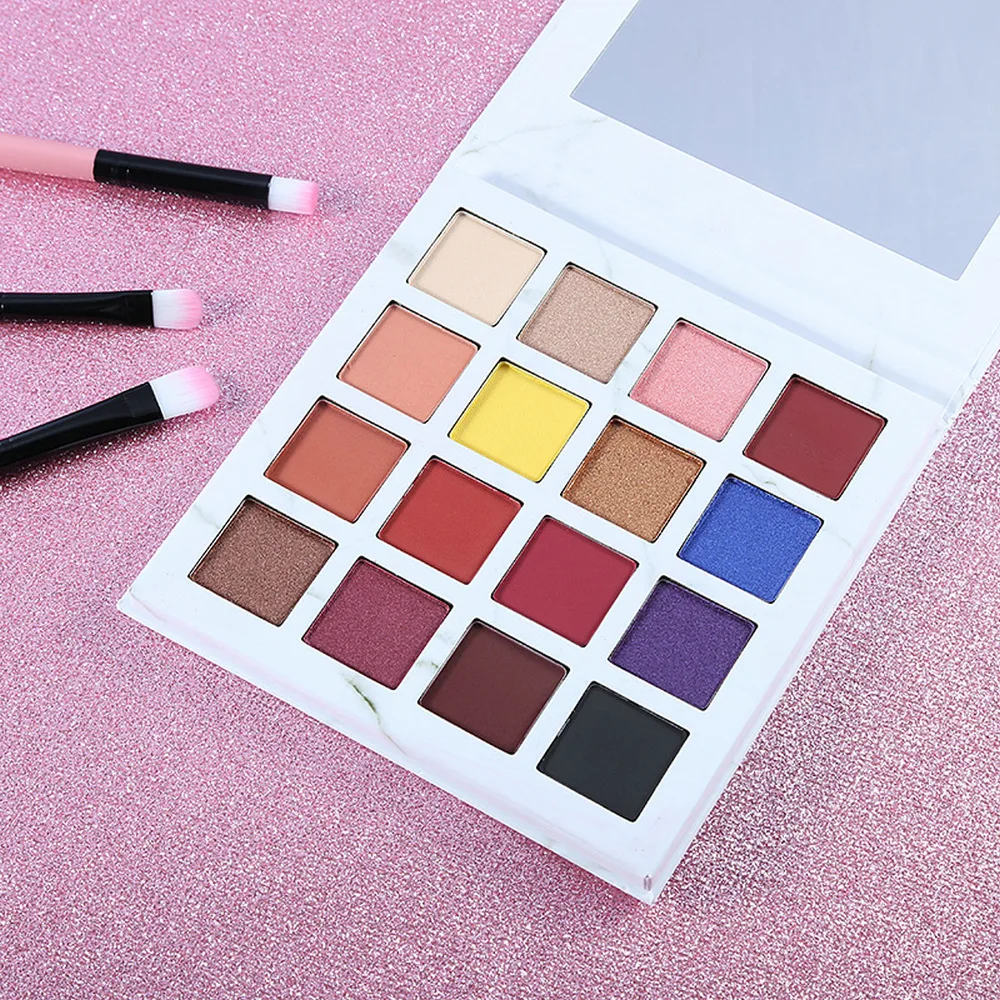 16 Colors Eyeshadow Marble Palette Long Lasting Waterproof Shimmer Matte Charming Eye Beauty Makeup Private Label Custom Bulk