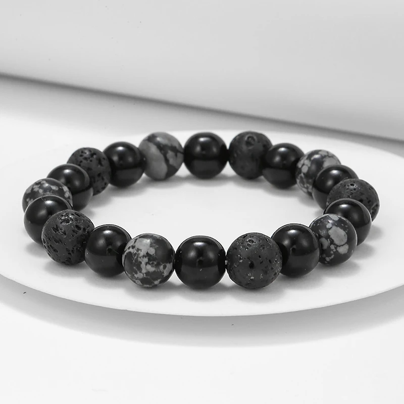 Браслеты Charmsmic из натурального вулканического камня с бусинами для мужчин 8 мм 10 мм эластичная веревка для влюбленных женщин потерять вес руки ювелирные изделия Браслеты Charmsmic из натурального вулканического камня с бусинами для мужчин 8 мм 10 мм эластичная веревка для влюбленных женщин потерять вес руки ювелирные изделия