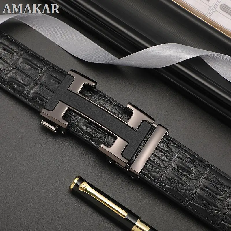 Ремень с автоматической пряжкой мужской роскошный винтажный дизайнерский пояс