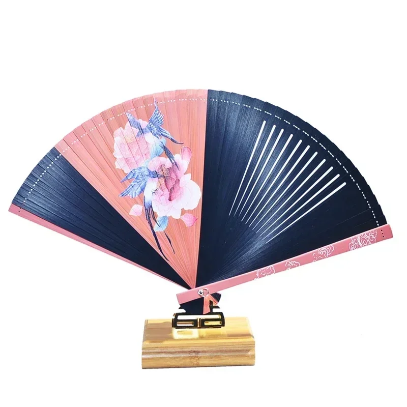 Женский складной веер в китайском стиле красный и черный маленький дворец Cheongsam