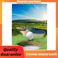 swaddle soft fleece blanket pure white plush golf course beautiful sky hole bunker print lightweight machine wash