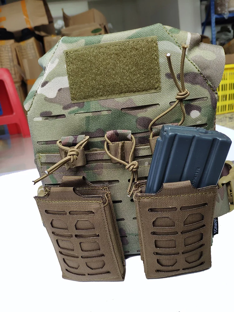 Outdoor Sports Vest Accessories MOLLE System Tactical Laser Cutting 5.56 Belt Bag