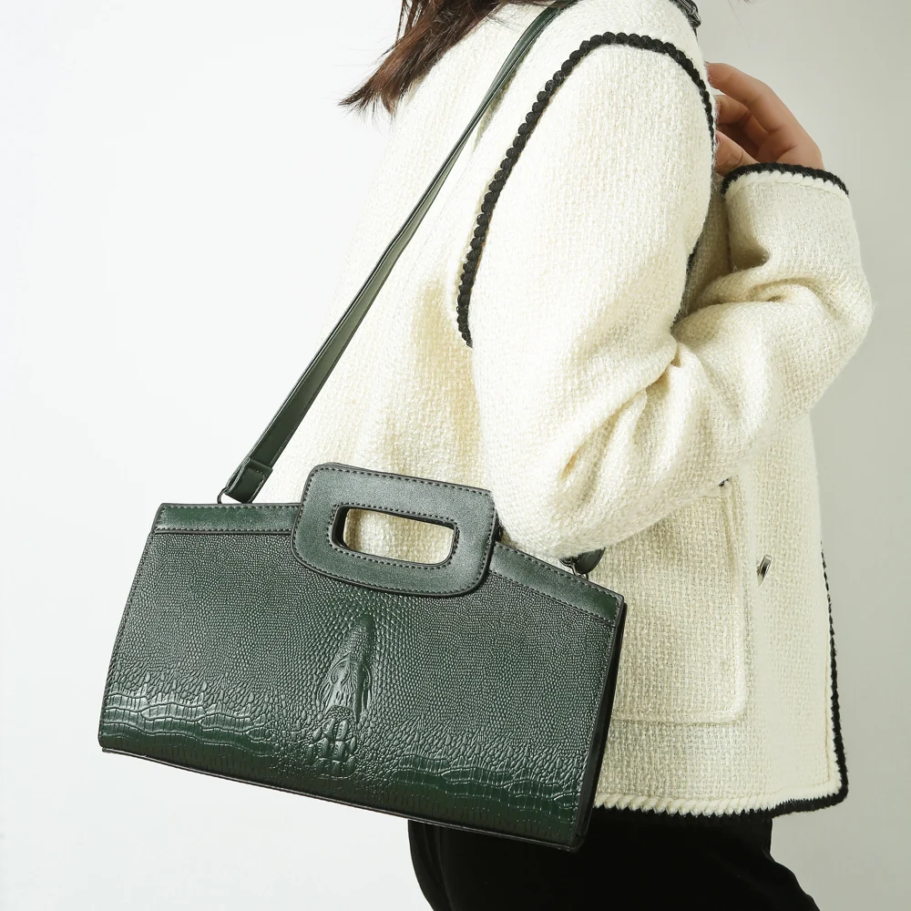 high quantity women s bag luxury designer handbag female leather shoulder bags crocodile pattern crossbody bags bolsa feminina free global shipping