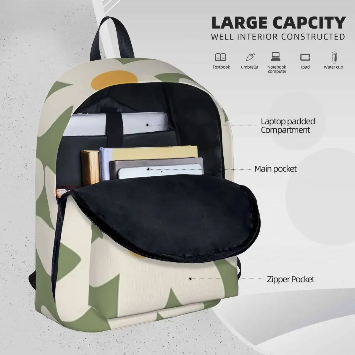 Рюкзак с цветочным принтом для девочек и мальчиков повседневный ранец в стиле