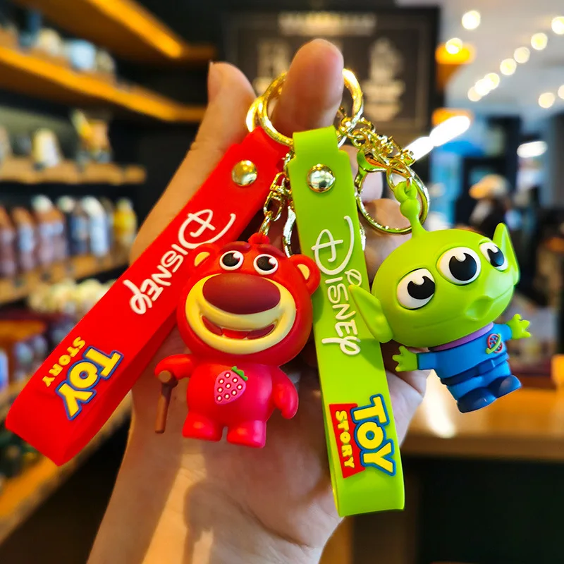 

Брелок для ключей «История игрушек» Disney, кольцо для ключей с мультяшными персонажами мультфильма «лотсо», инопланетянин, Базз, светильник, дерево, украшение для сумки, детские подарки