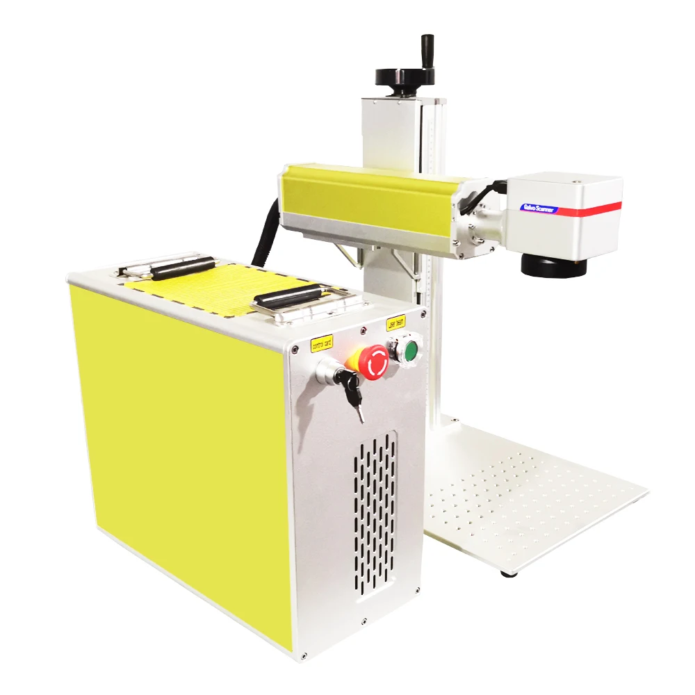 20W China Cheapest Portable Fiber Laser Marking Machine With Rotary Price Complimentary worktable, rotating head and fixture enlarge
