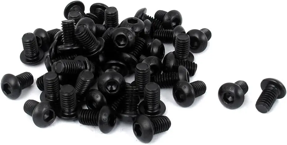 

Kidisoii M6x10mm Button Head Hex Socket Cap Screw Bolt Black 50pcs
