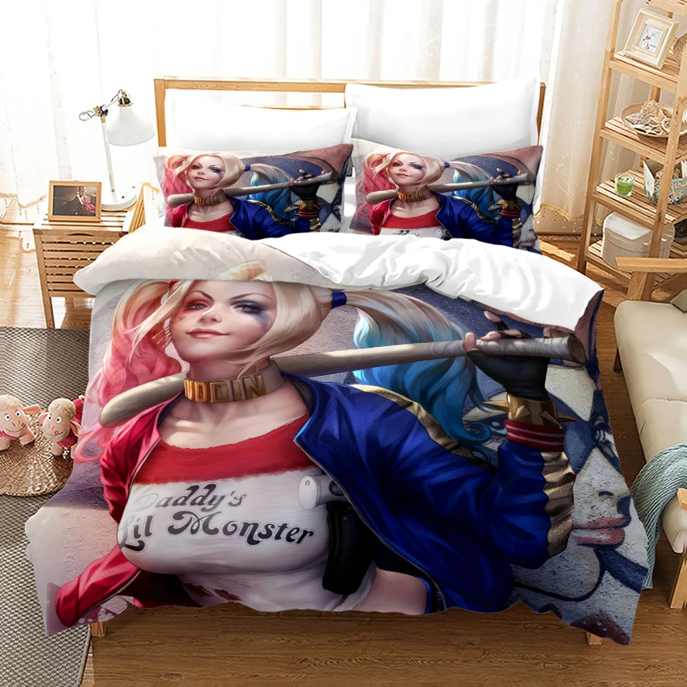 

Joker Bedding Set Single Twin Full Queen King Size Hip Hop Bed Set Aldult Kid Bedroom Duvetcover Sets 3D Print Clown Girl