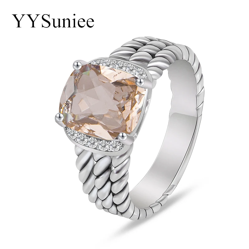 YYSuniee 18K позолоченные кубические циркониевые массивные кольца для женщин