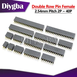 10PCS/LOT Double Row Pin Female Header Socket Pitch 2.54mm 2*3PIN 4PIN 5PIN 6PIN 7PIN 8PIN 9PIN 20PIN Connector For arduino