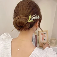 elegant bell orchid hairpin chinese simple vintage hair sticks for women diy hairstyle trendy girls cute sweet hair accessories