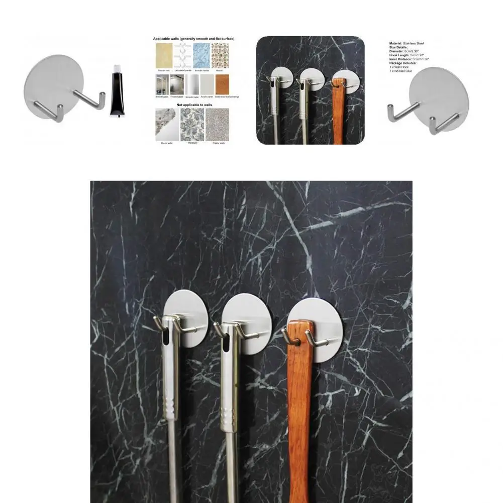 

Fashion Hanger Corrosion Resistant Solid Color Bathroom Organizer No Need to Drill Hanger Hook for Door Hanger Hook