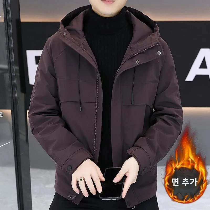 Европейская версия однотонная двуххлопковая куртка толстый теплый топ модный