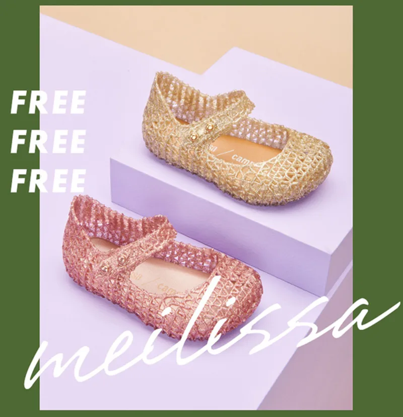 

2022 Summer New Brazil Melissaa Children's Fragrant Shoes Baby Girls Soft Sole Hollow Beach Shoes Fashion Woven Jelly Sandals