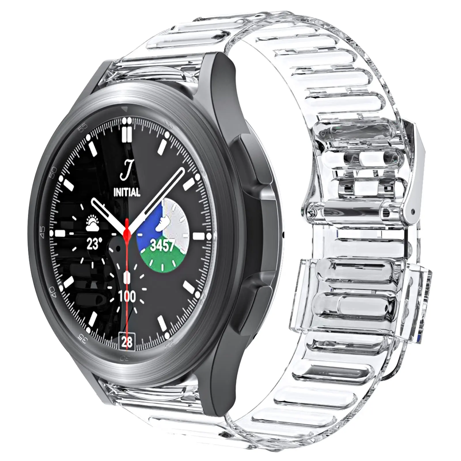 Ремешок прозрачный для Samsung Galaxy Watch 4/Classic/46 мм/42 мм/40 мм/44 мм ТПУ прочный корпус +