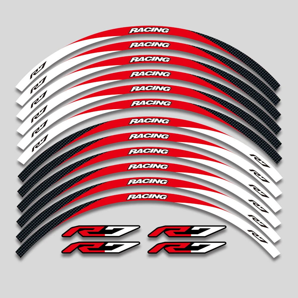 

Motorcycle Accessories Sticker Rim Tire Decorative Decals Wheel Reflective Stripe Set For Yamaha YZF-R7 YZFR7 2022 2023 17inch
