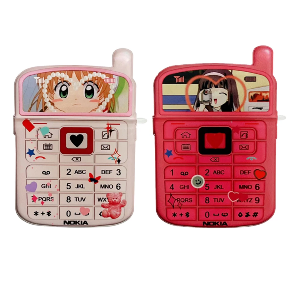 

Creative Design Classic Old-school Mobile Phone Style Earphone Protective Cover for Airpods 3 Pro 2 Cartoon Girls Anti-fall Case