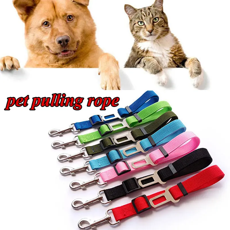 

Pet Dog Cat Car Seat Belt Goods Animals Adjustable Harness Lead Leash Small Medium Travel Clip Retractable Leash Pet Supplies