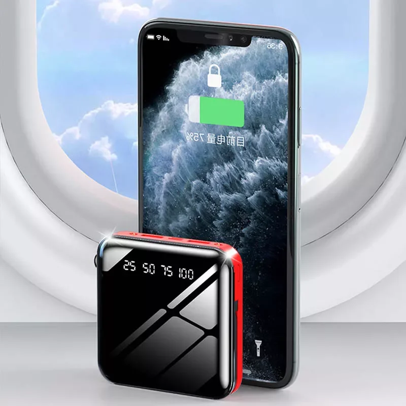 

30000mAh Portable Mini Power Bank Two-way Fast Charge External Battery Built in Cables Digital Display Phone Charger for iphone