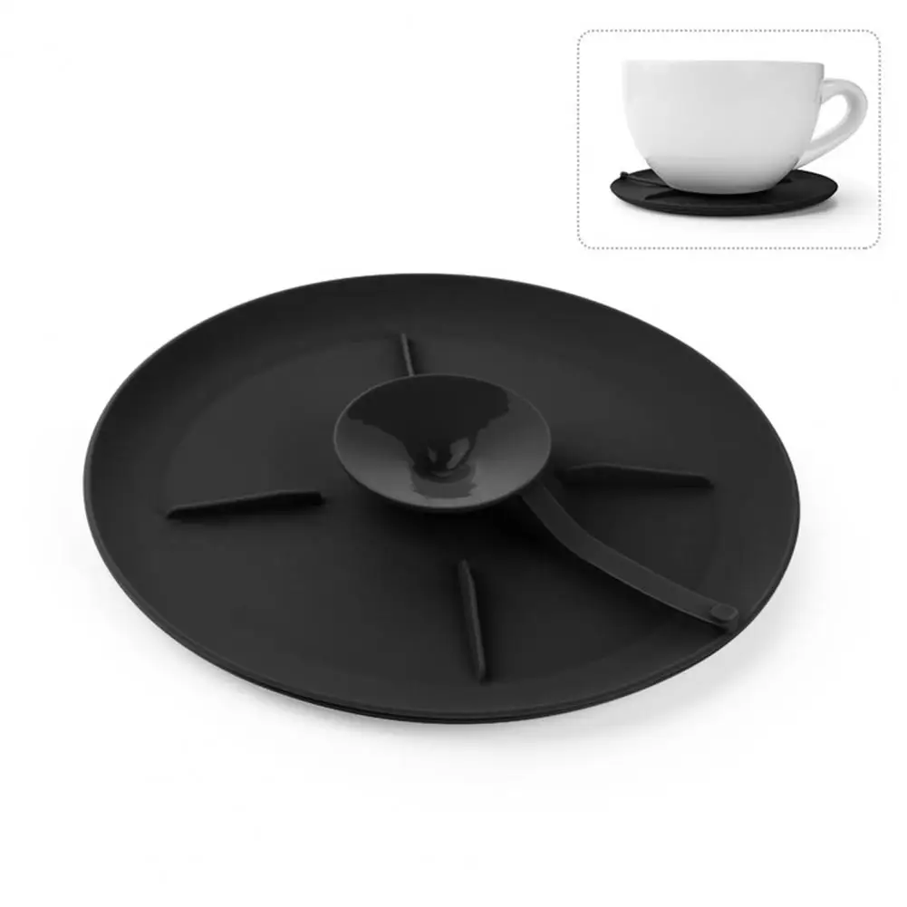 

High Temperature Resistant Cup Holder Spill-proof Silicone Coaster with Suction Cup Durable Non-slip Table Cup Pad for A