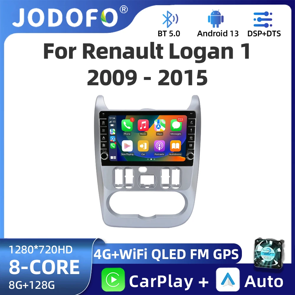 Радио Android 13 для Renault Logan 1 Sandero 2009-2015 Largus Dacia Duste Автомобильный стерео