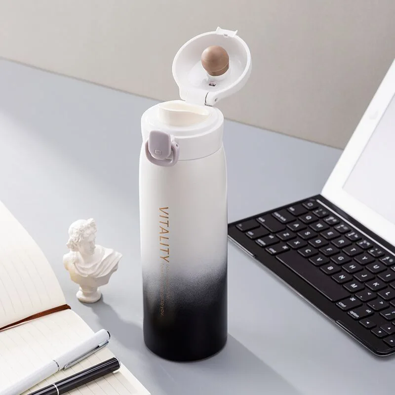 

Large Capacity Gradient Thermos Cup 304 Stainless Steel Vaccuum Flask for Male&Female 380ML/520ML/750ML Creative Water Bottle