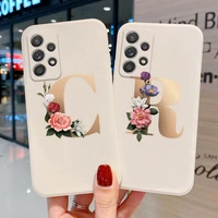 initial letter for samsung a73 case soft funda samsung s20 fe case s21 ultra a12 a52s 5g a51 a32 a50 a71 a21s a33 a53 a52 cover