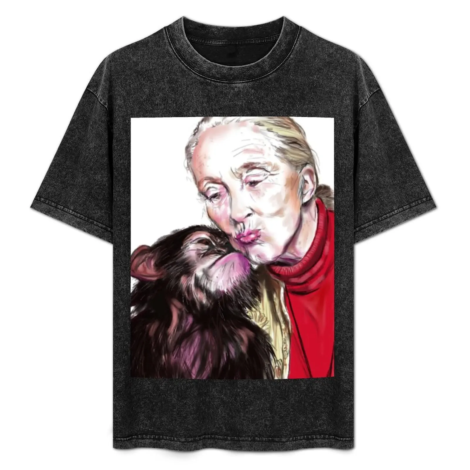 Мужская футболка Jane Goodall Chimp Kissies хлопок