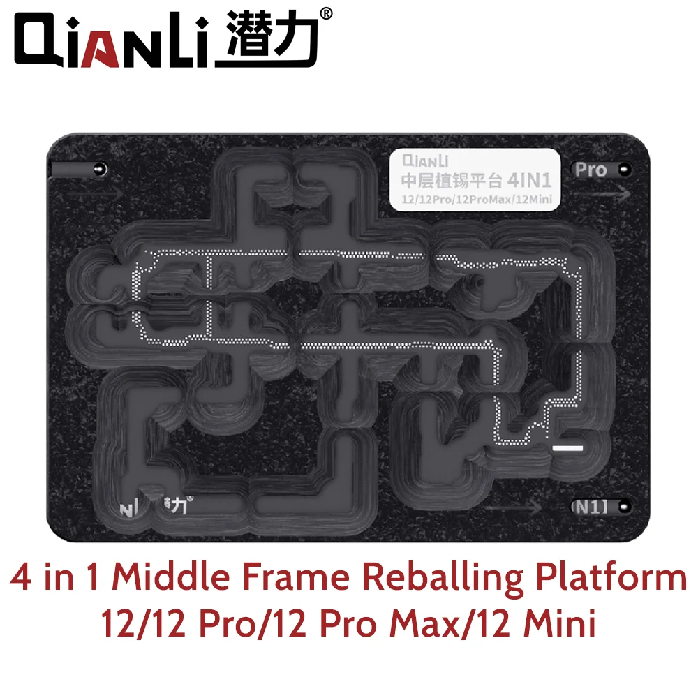 

Платформа для реболлинга BGA со средней рамкой QianLi для iPhone X 11 12 13 14 Pro Max, оловянный шаблон для материнской платы, приспособление для пайки