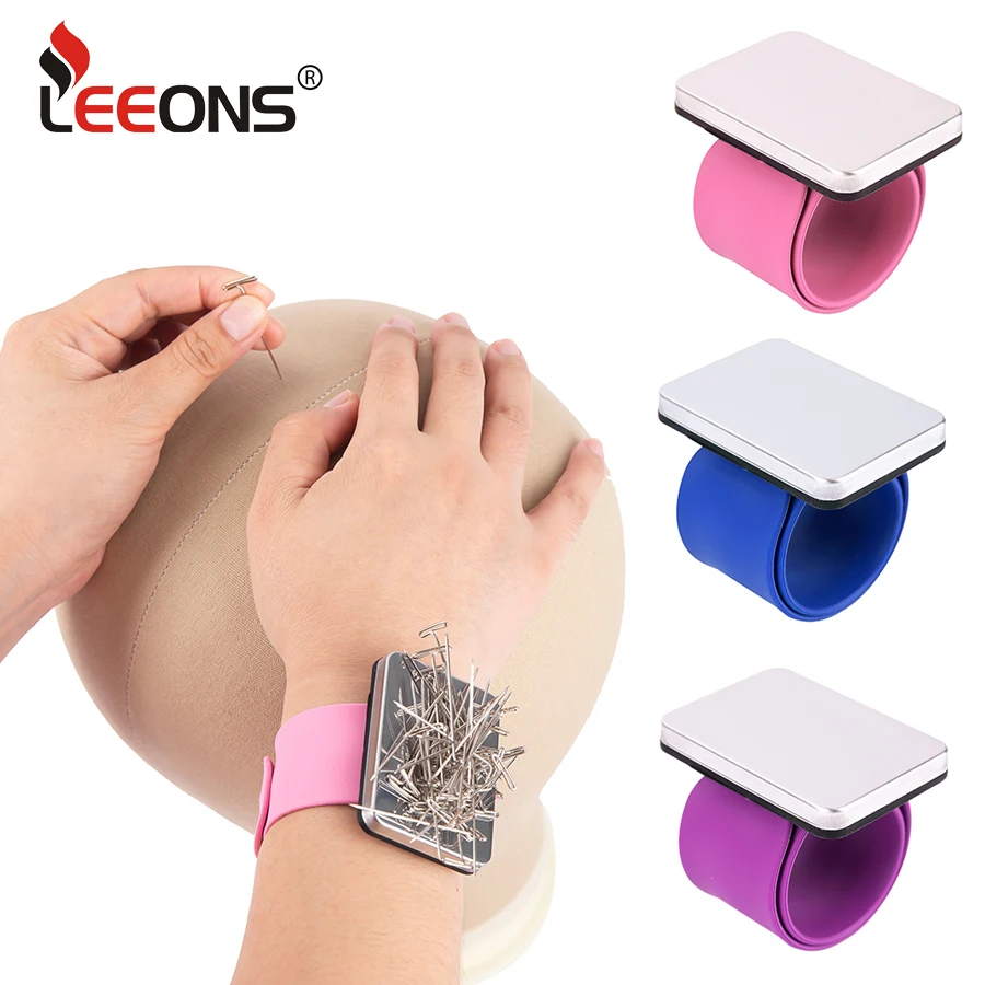 

Pink Magnetic Pin Cushion Wrist Magnetic Pin Holder Wrist Band For Sewing Silicone Wrist Strap Bracelet For Hair Clips T Pins