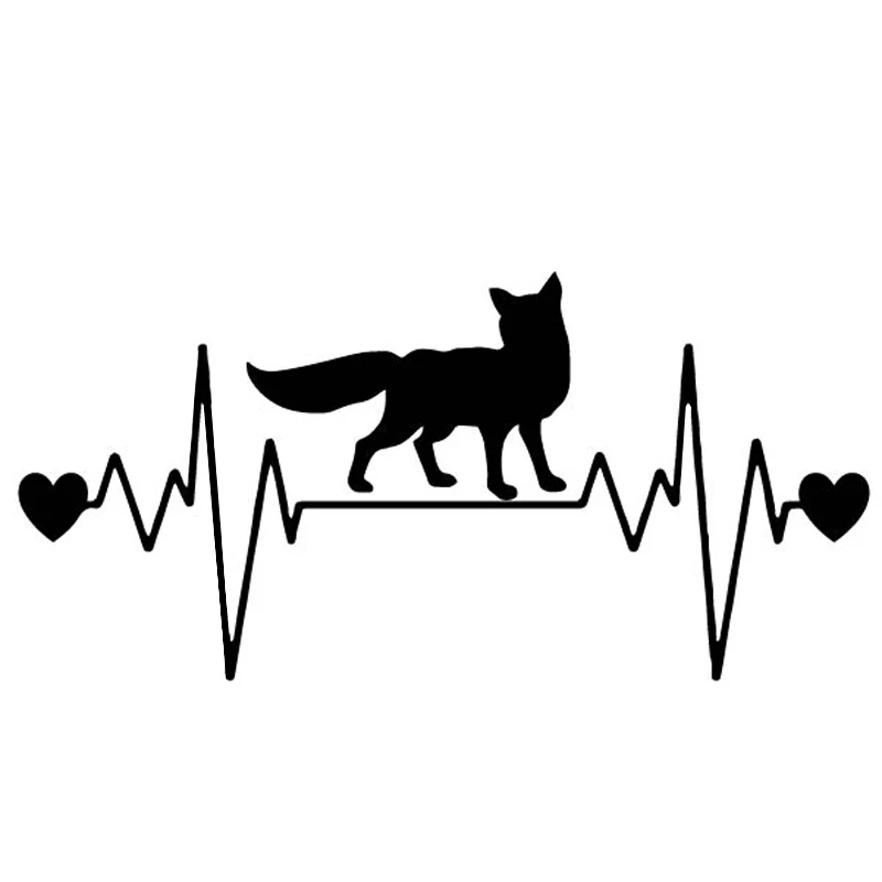 

Автомобильная наклейка Y274 #, лиса, сердцебиение, водонепроницаемая виниловая наклейка, автомобильные аксессуары, наклейка для самостоятельного стайлинга