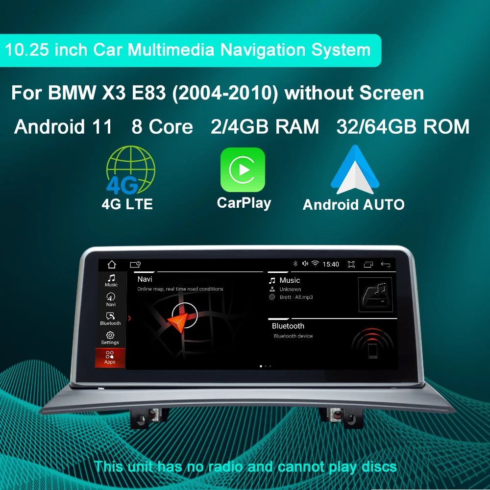 

Android 11 Car Multimedia Player GPS Navigation for BMW X3 E83 AUTO Stereo Screen Carplay Android Headunit 4G Radio 10.25 inch