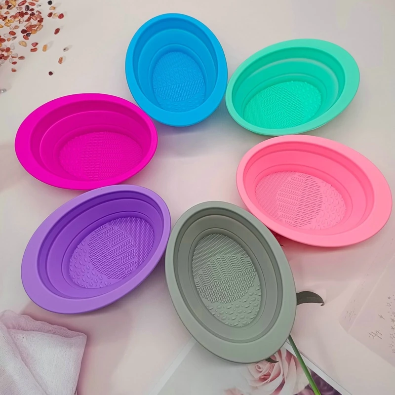 Складной коврик для чистки кистей макияжа силиконовый универсальная коробка