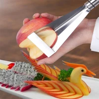 stainless steel fruit carving knife triangular shape vegetable knife slicer fruit platter non slip carving home kitchen tool