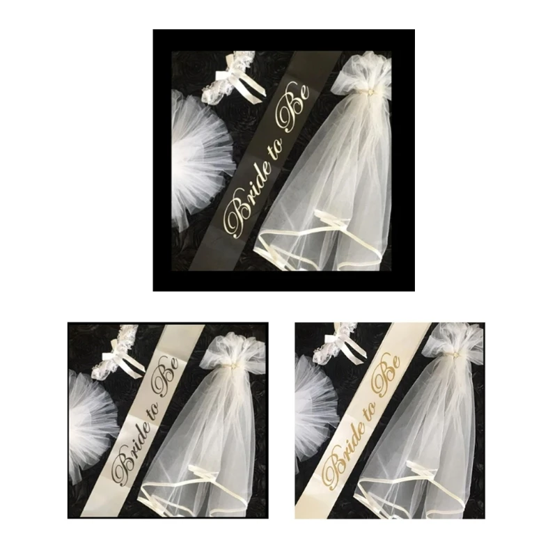 

Bride To Be Kits Bachelorette Party Decorations Bridal Shower Supplies Including Sash White Veil Crown Tiara