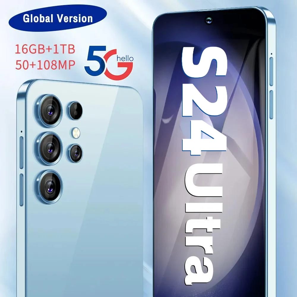 

Оригинальный смартфон S24 Ultra 7,3 дюйма, HD16G + 1T, телефон с двумя Sim-картами, Android 13, разблокированный, 7800 МП, мАч, сотовый телефон со стандартным телефоном