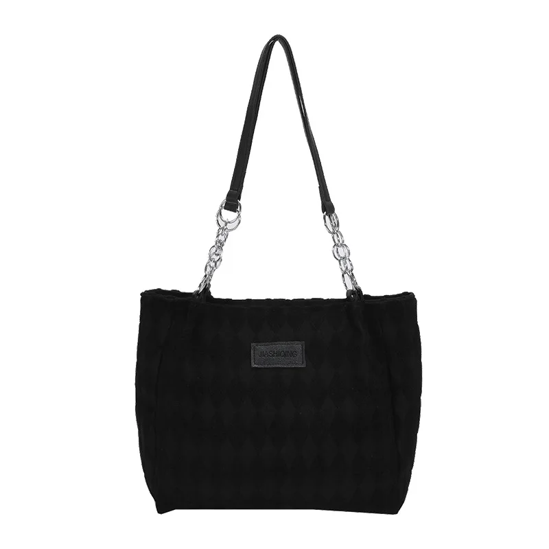 Purses and Handbags for Women Checked Bag Khaki Large Capacity Bag Fashion Simple Canvas ShouldBag New Design Handbag Campus