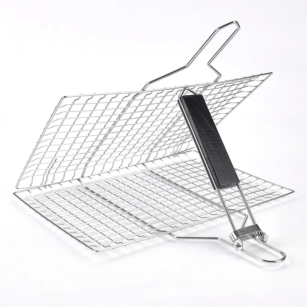 Новая сетка для барбекю из нержавеющей стали антипригарный складной сетчатый