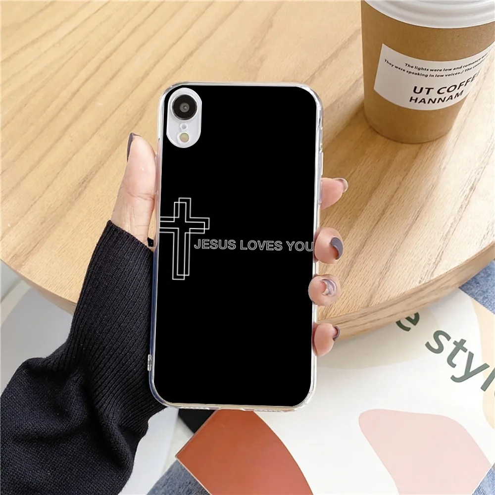 Чехол для телефона F-Faith с изображением Иисуса и слов Iphone 15 11 13 14 Pro Max 7 8 Plus X Xr Xs Se2020 12