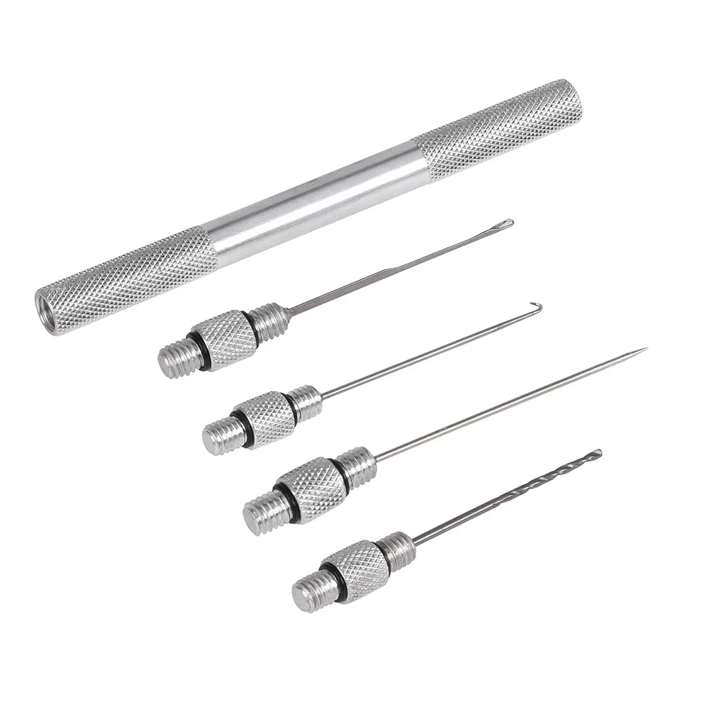 

5-in-1 Carp Fishing Rigging Bait Needle Kit Tool Set Bait Drill Stringer Needle with Nonslip Aluminum Alloy Handle