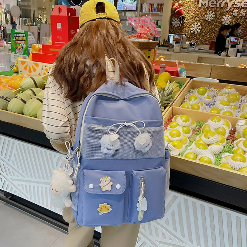 

Модный женский рюкзак Kawaii, сетчатый рюкзак для ноутбука, милый дорожный рюкзак для девушек, Студенческая сумка для книг, женские нейлоновые ...