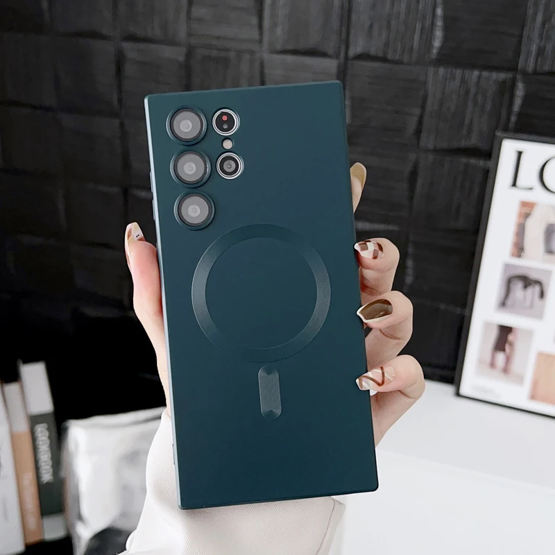 

Magnetic Soft Silicone Case For Magsafe Case For Samsung Galaxy S22 S21 S23 Ultra Plus S23Ultra Note 20 Wireless Charge Covers