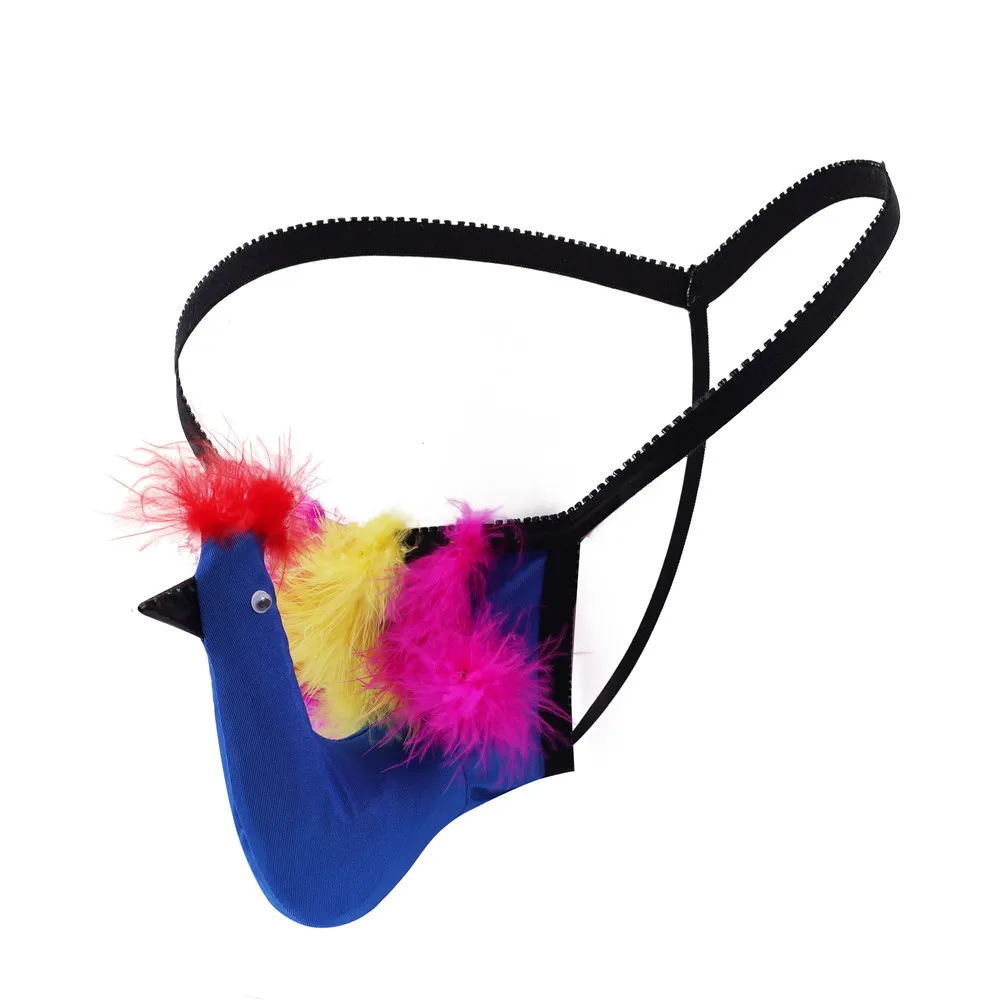 Role-playing Upturned thong men's sexy T pants male panties Creative cartoon bird sexy men's erotic underwear thin string Thongs